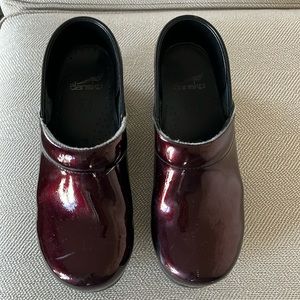 Dansko dark  cherry red patent leather ladies shoes